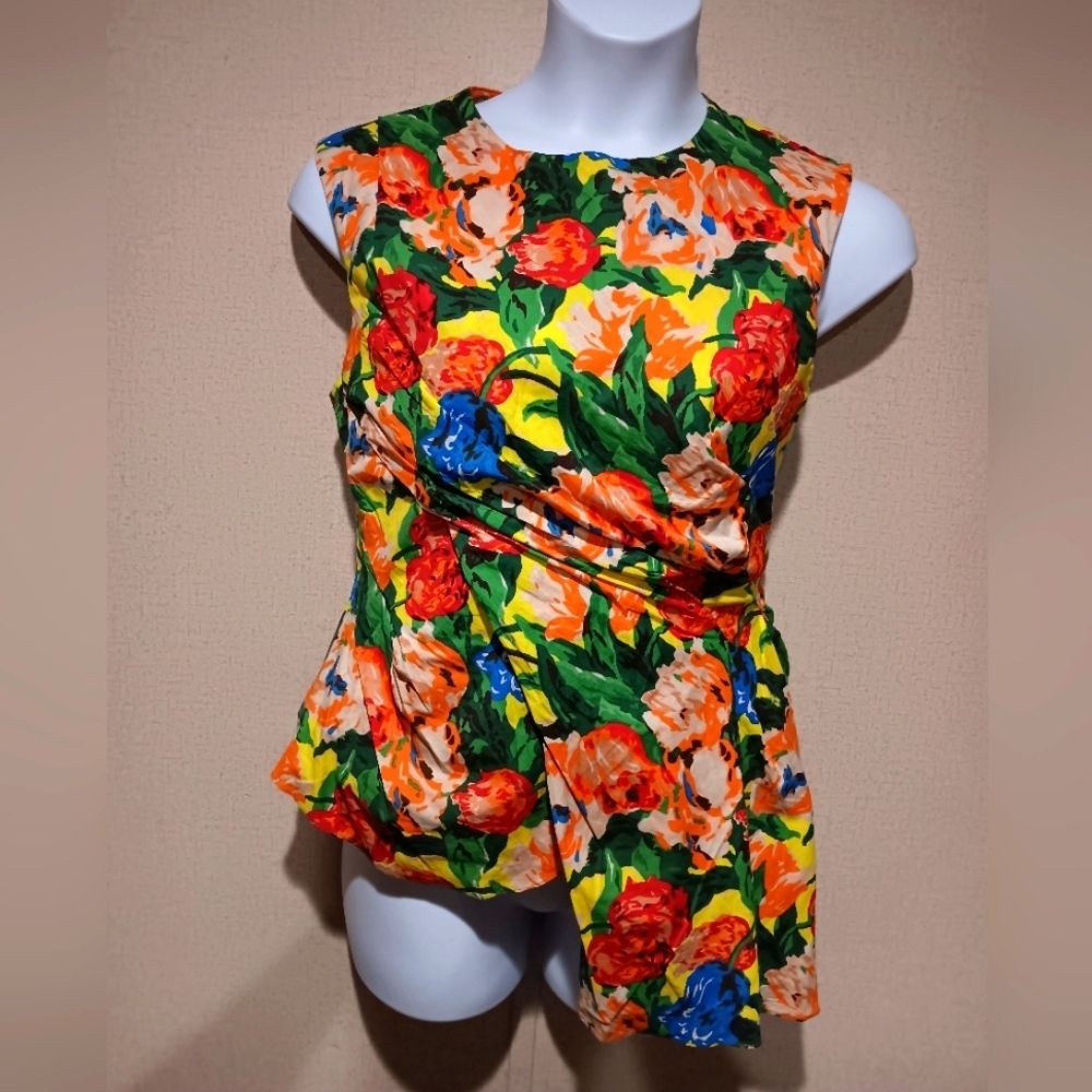 Zara Vibrant Floral Blouse - Multicolor Size L